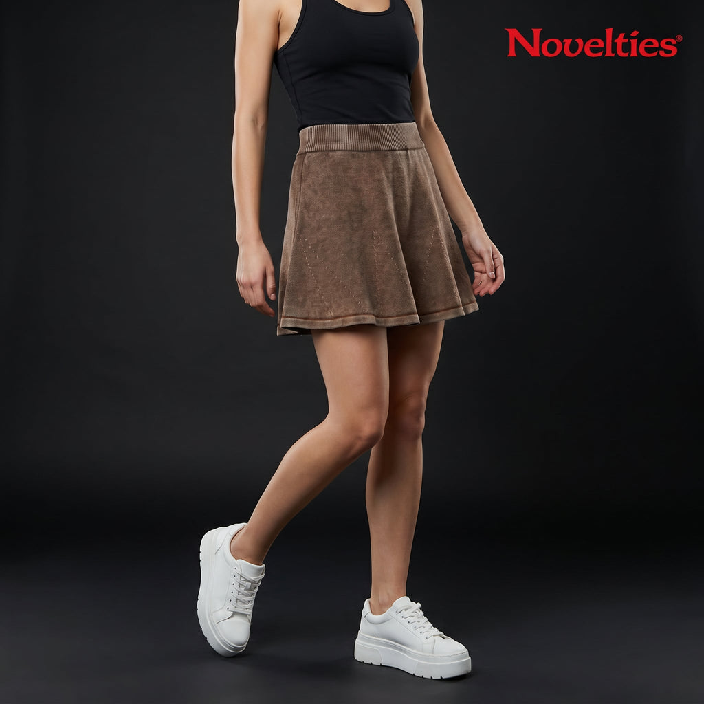 Knitted Flare Mini Skirt