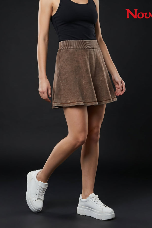 Knitted Flare Mini Skirt