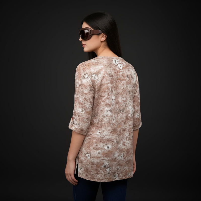NV-02 Floral Mist Button-Down Top