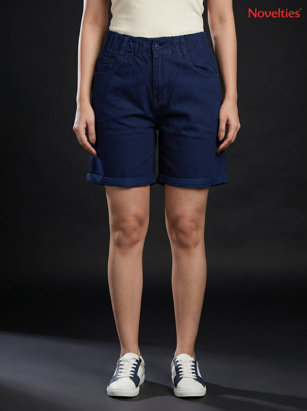 Navy Blue Denim Shorts