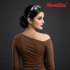 Chocolate Brown Off-Shoulder Full Sleeve Top