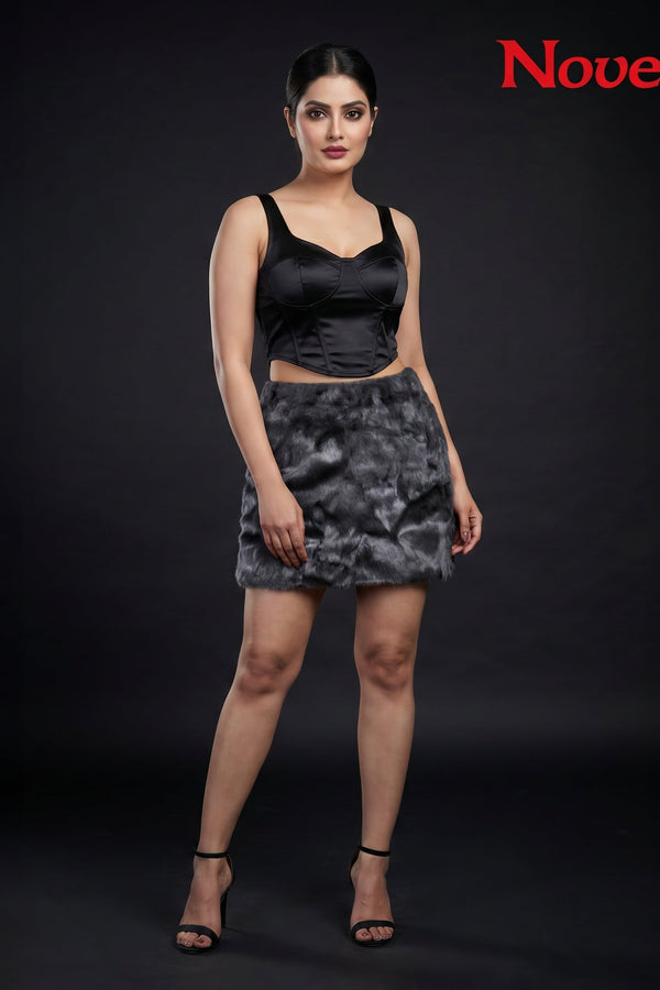 Faux Fur Mini Skirt