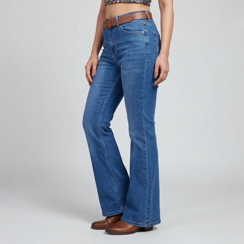 Mute Boot Cut Jeans - Stone Blue