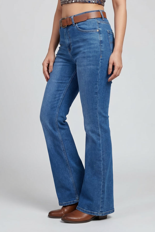 Mute Boot Cut Jeans - Stone Blue