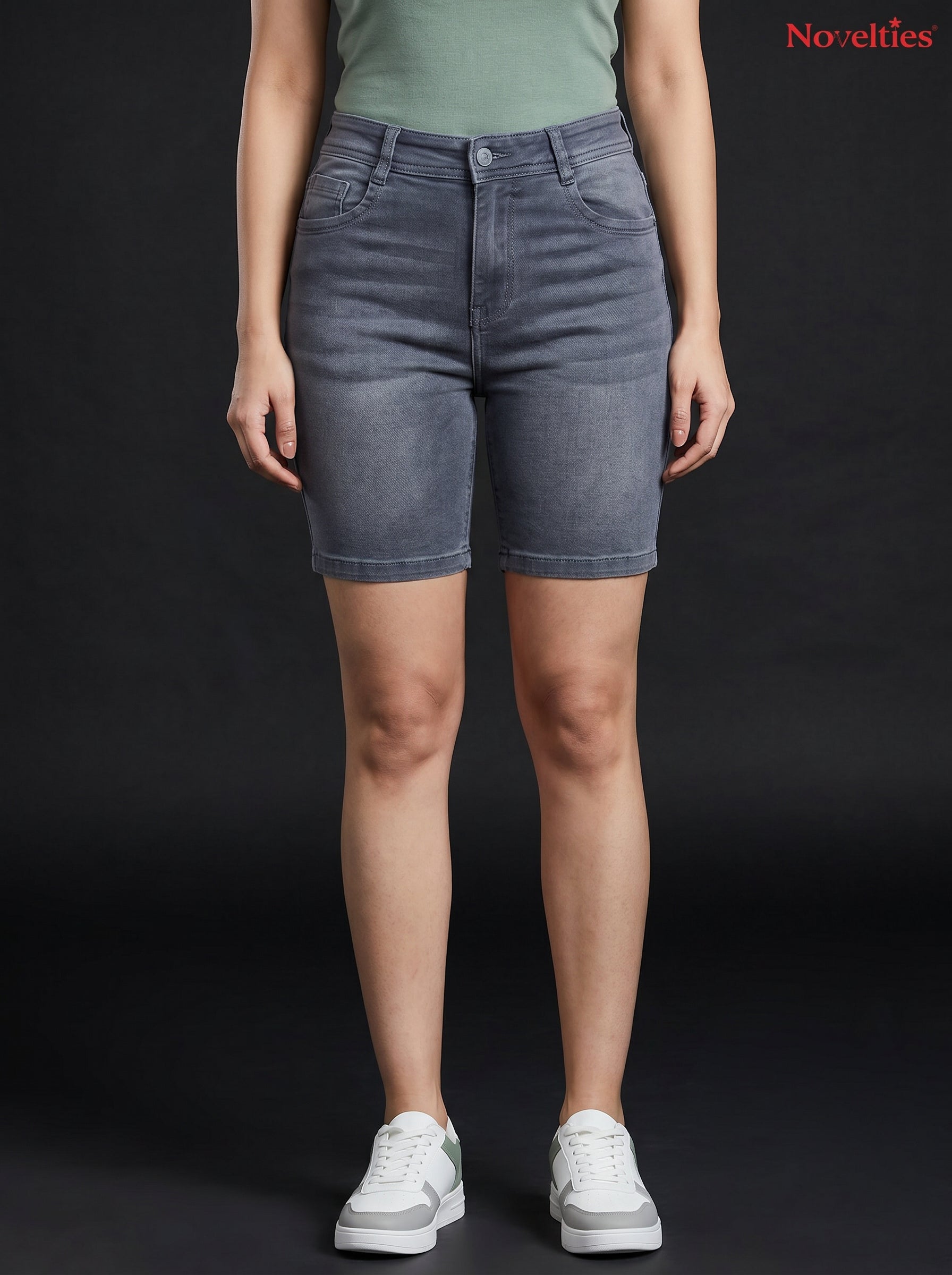 Washed Denim Bermuda Short*