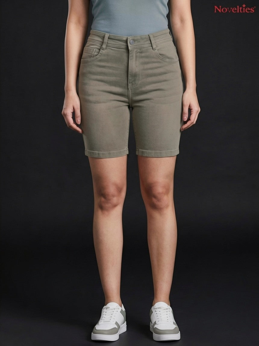 Washed Denim Bermuda Short*