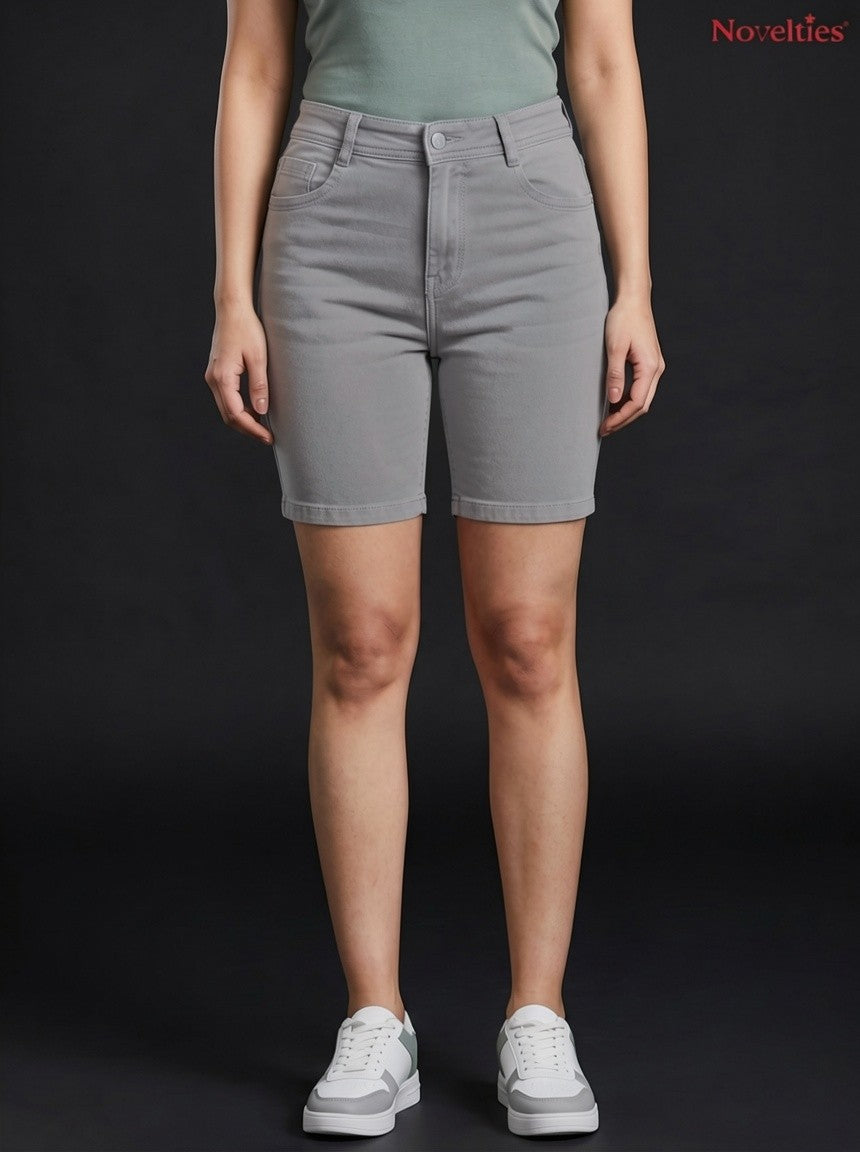 Washed Denim Bermuda Short*