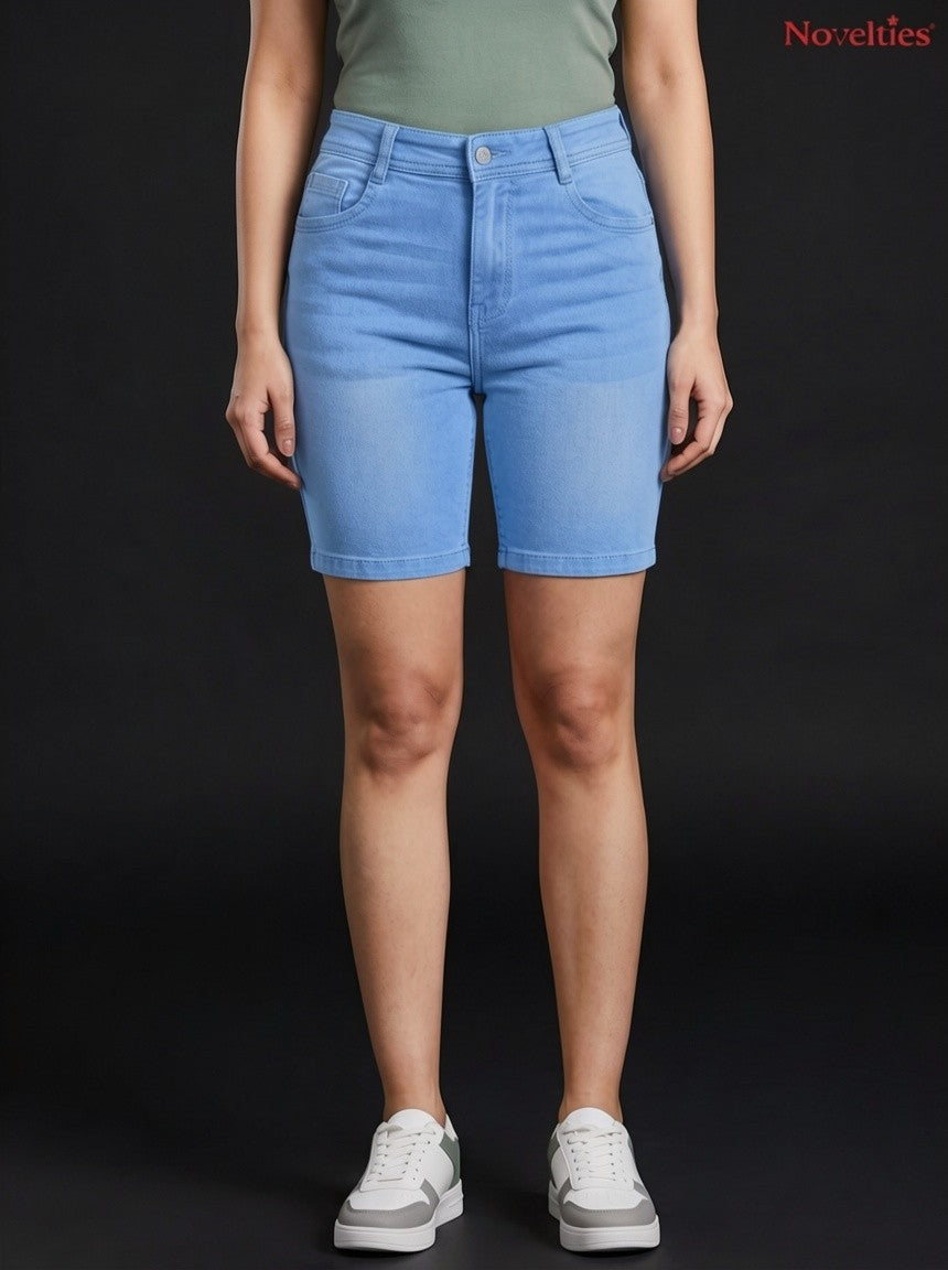 Washed Denim Bermuda Short*