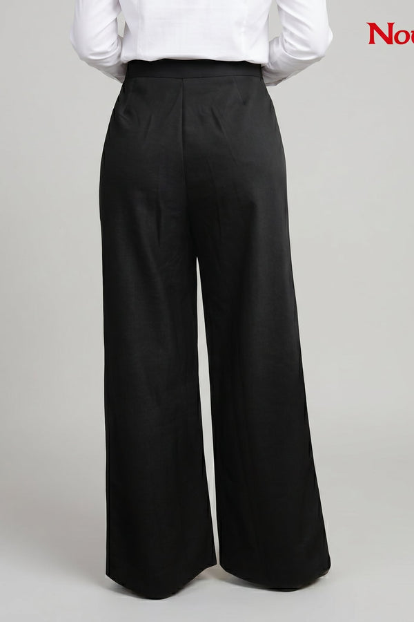 Scarf-Tie Wide Leg Trousers