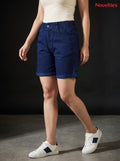Navy Blue Denim Shorts