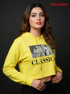 Classica Vintage Photo Print Crop Hoodie