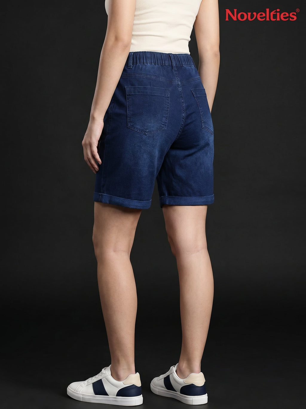 Navy Blue Denim Shorts