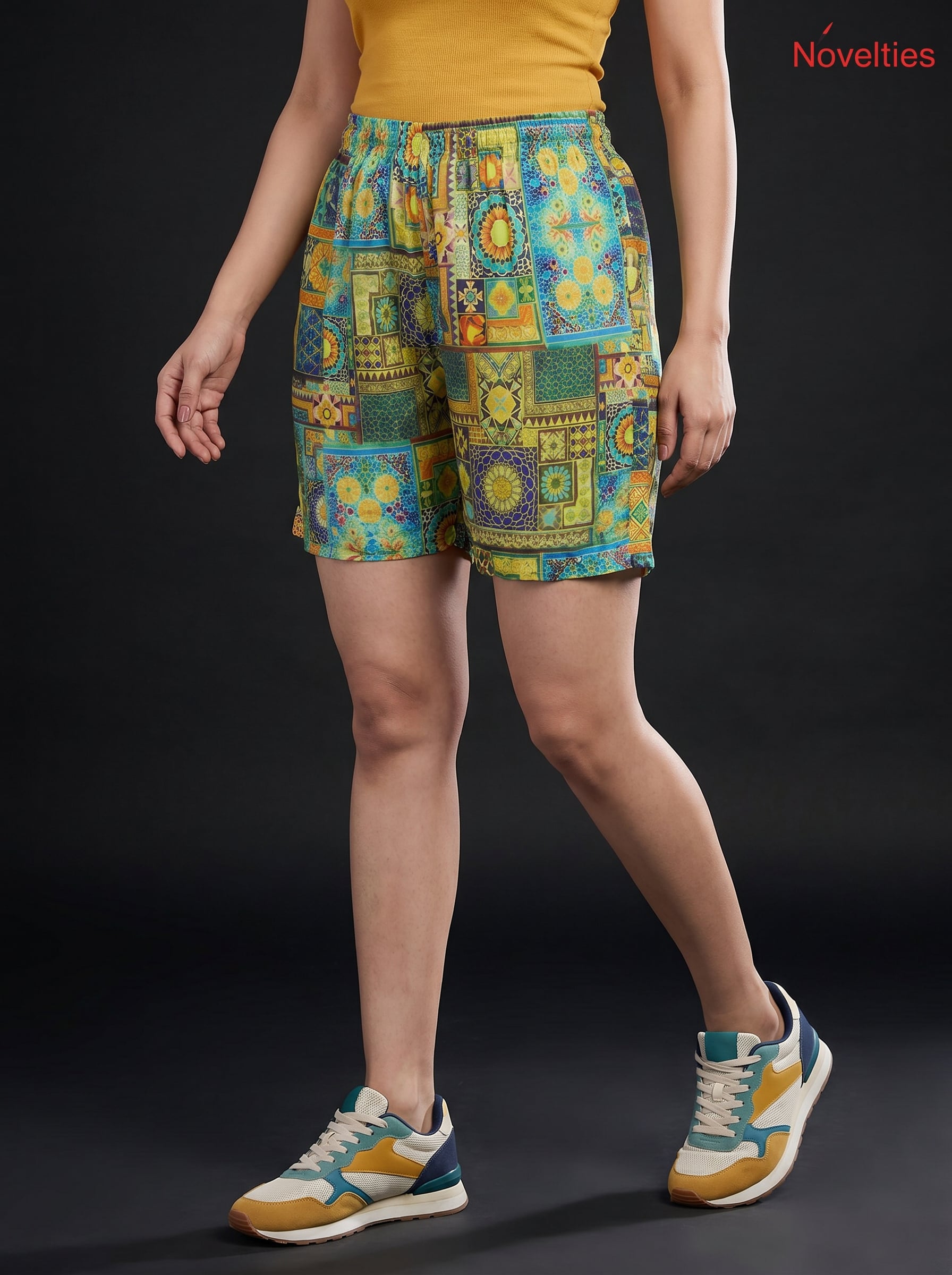Multicolour Mosaic Print Shorts