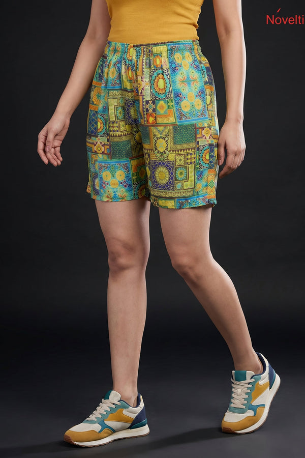 Multicolour Mosaic Print Shorts