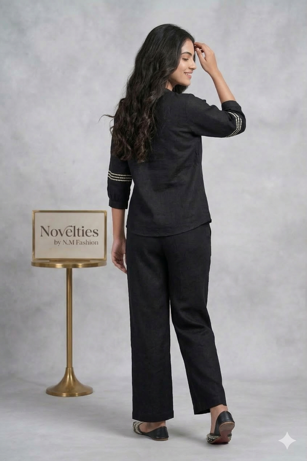 Black Embroidered Co-ord Set