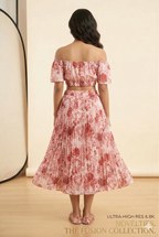 Pink Floral Off-Shoulder Co-ord Set