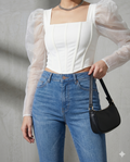 Mute High-Waist Bootcut Jeans – Stone Blue
