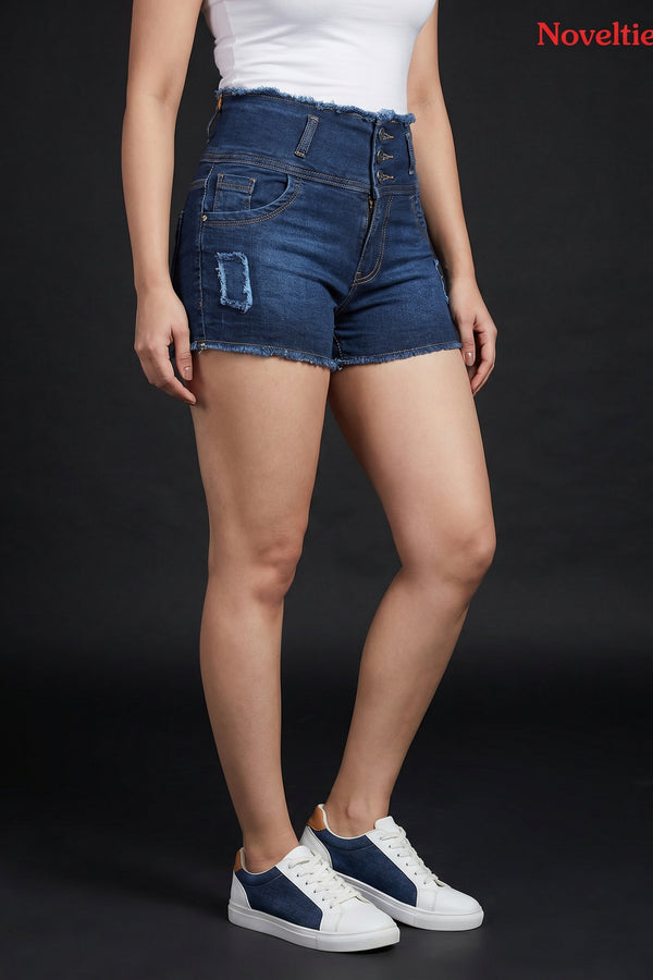 DENIM HOT SHORTS ROUGH