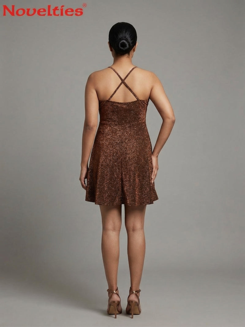 Copper Glam Mini Dress