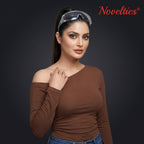 Chocolate Brown Off-Shoulder Full Sleeve Top