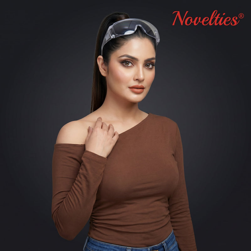 Chocolate Brown Off-Shoulder Full Sleeve Top