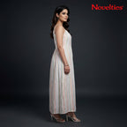 Pastel Stripe Strappy Maxi Dress