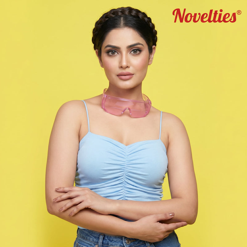 Sky Blue Ruched Crop Top