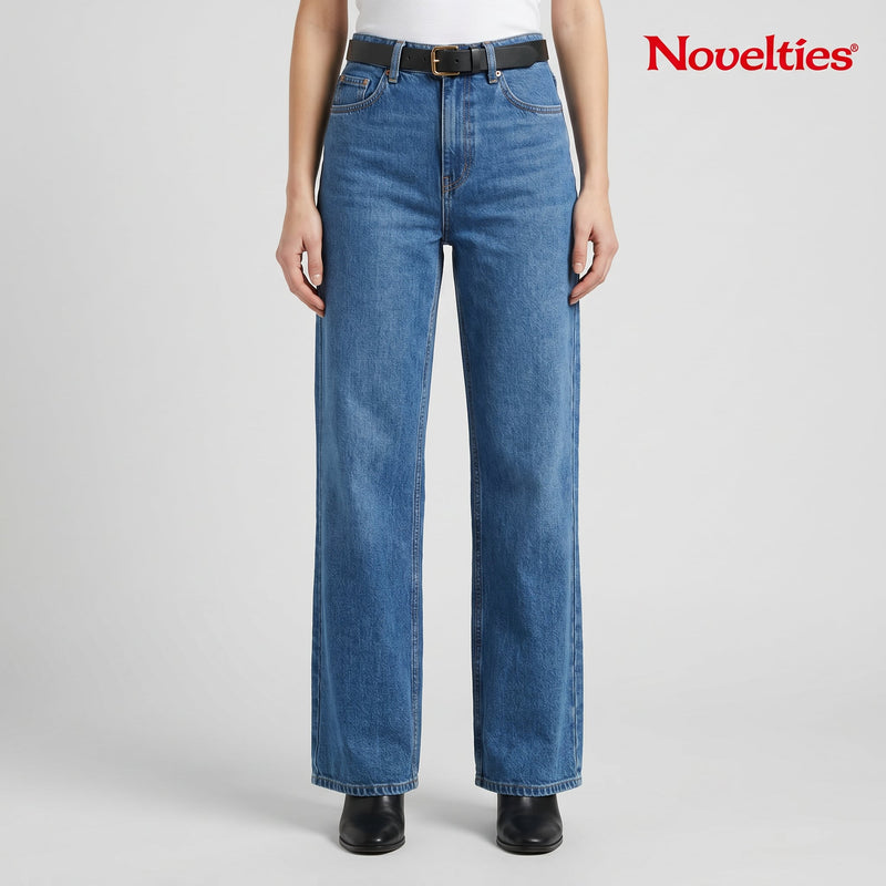 Mute Straight Fit Wide Leg Jeans - DX Blue
