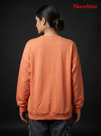 Coral Peach Graphic Bow Sweatshirt