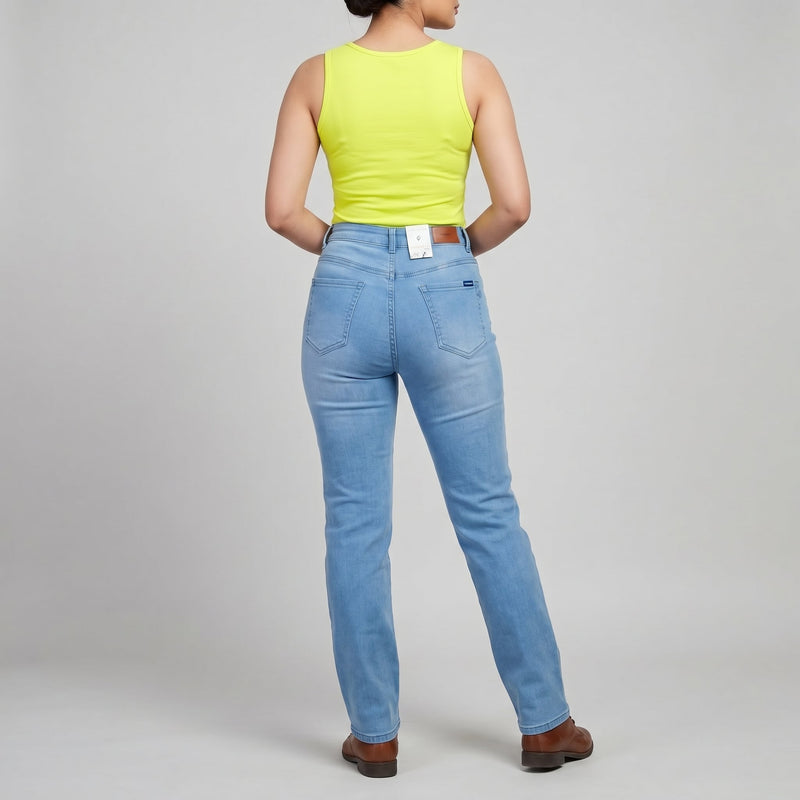 Chanel F Straight Fit Palazzo Jeans - Stone Blue