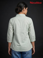 Botanical Embroidered Collar Top
