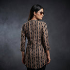 Ethnic Stripe Print Cotton Tunic