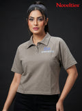 Be Unique Slogan Crop Polo T-Shirt