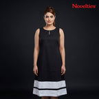 Black & White Colourblock Sleeveless Midi Dress
