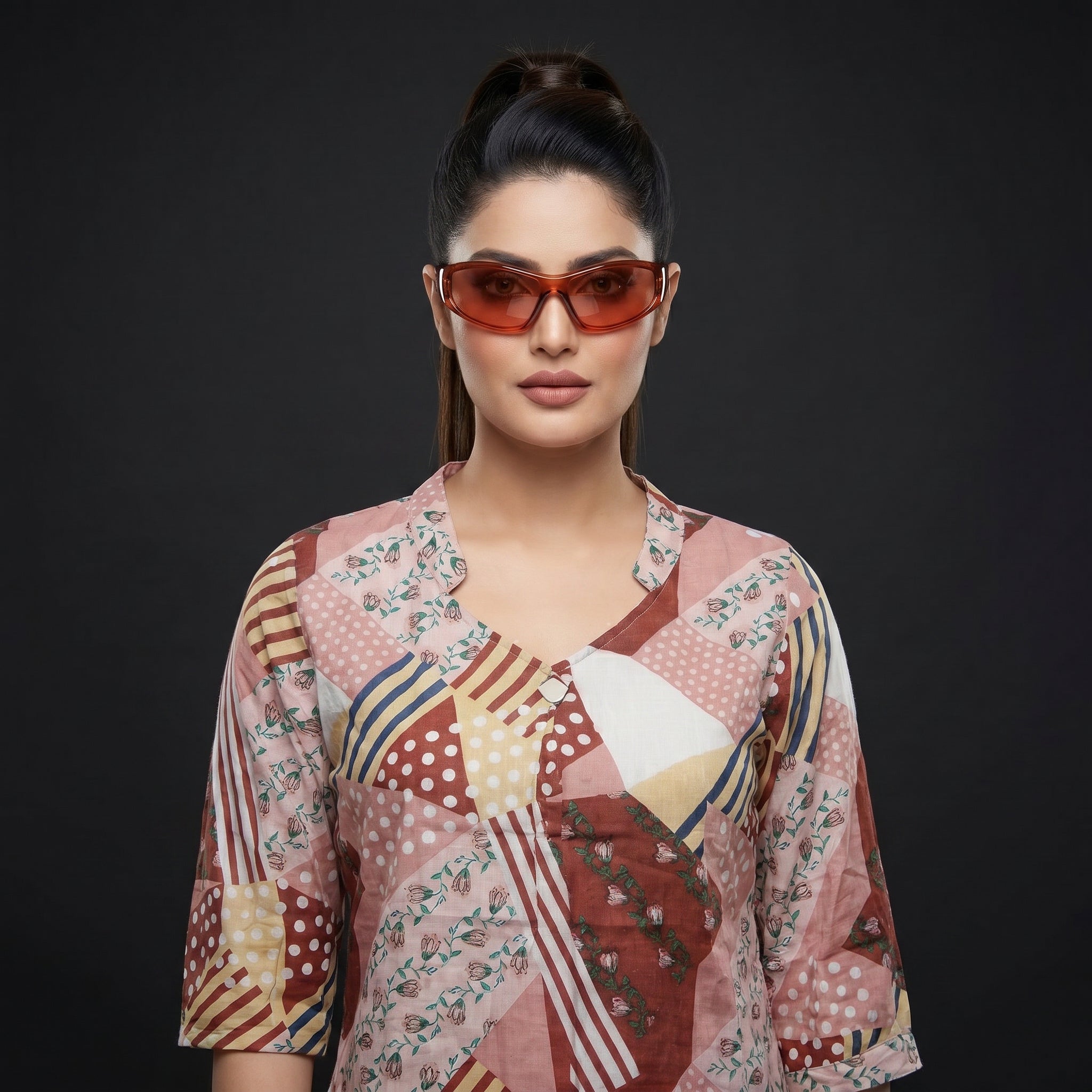 Patchwork Medley Printed Top