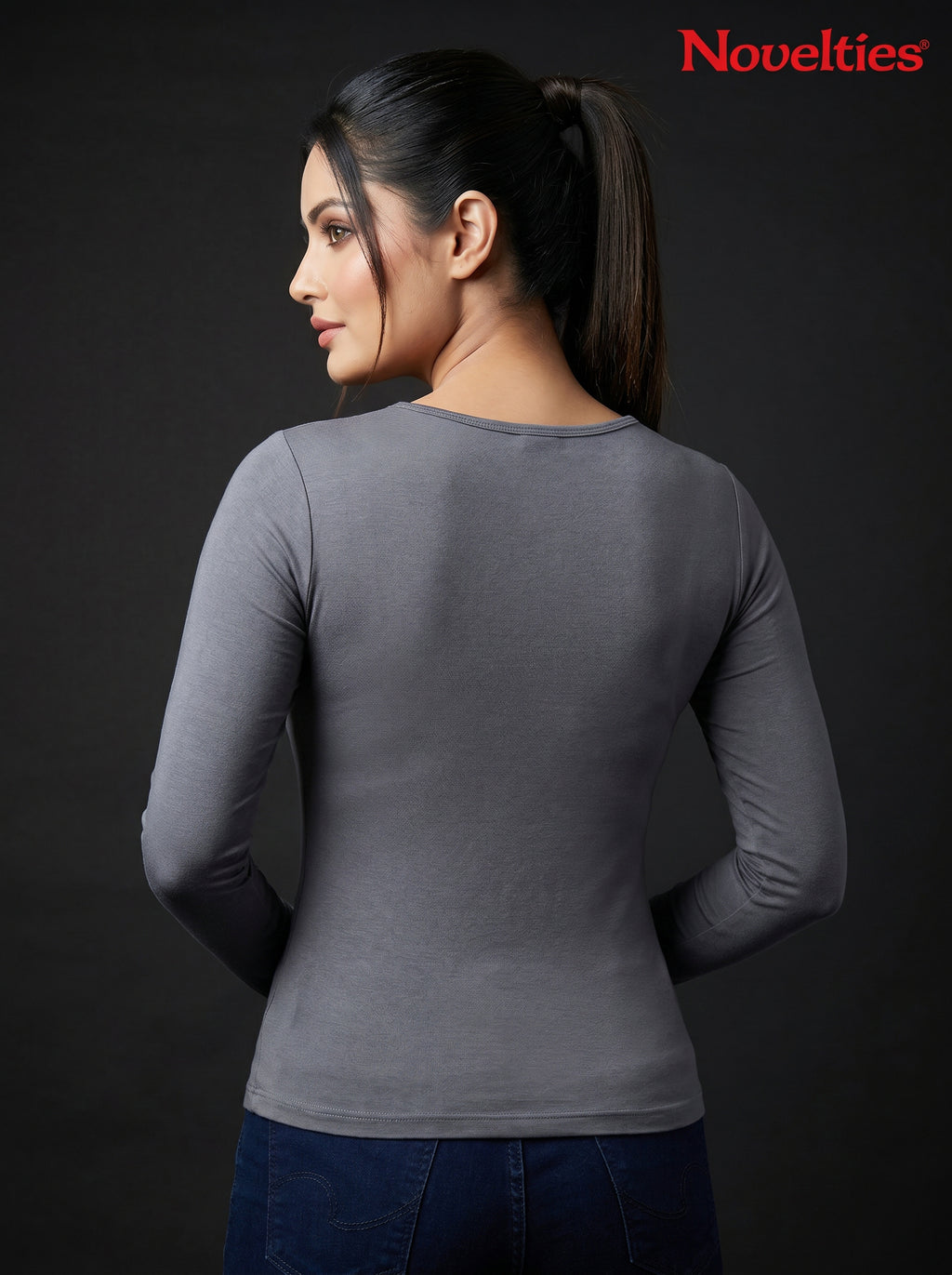 Ruched Sweetheart Neck Cropped Long Sleeve Top