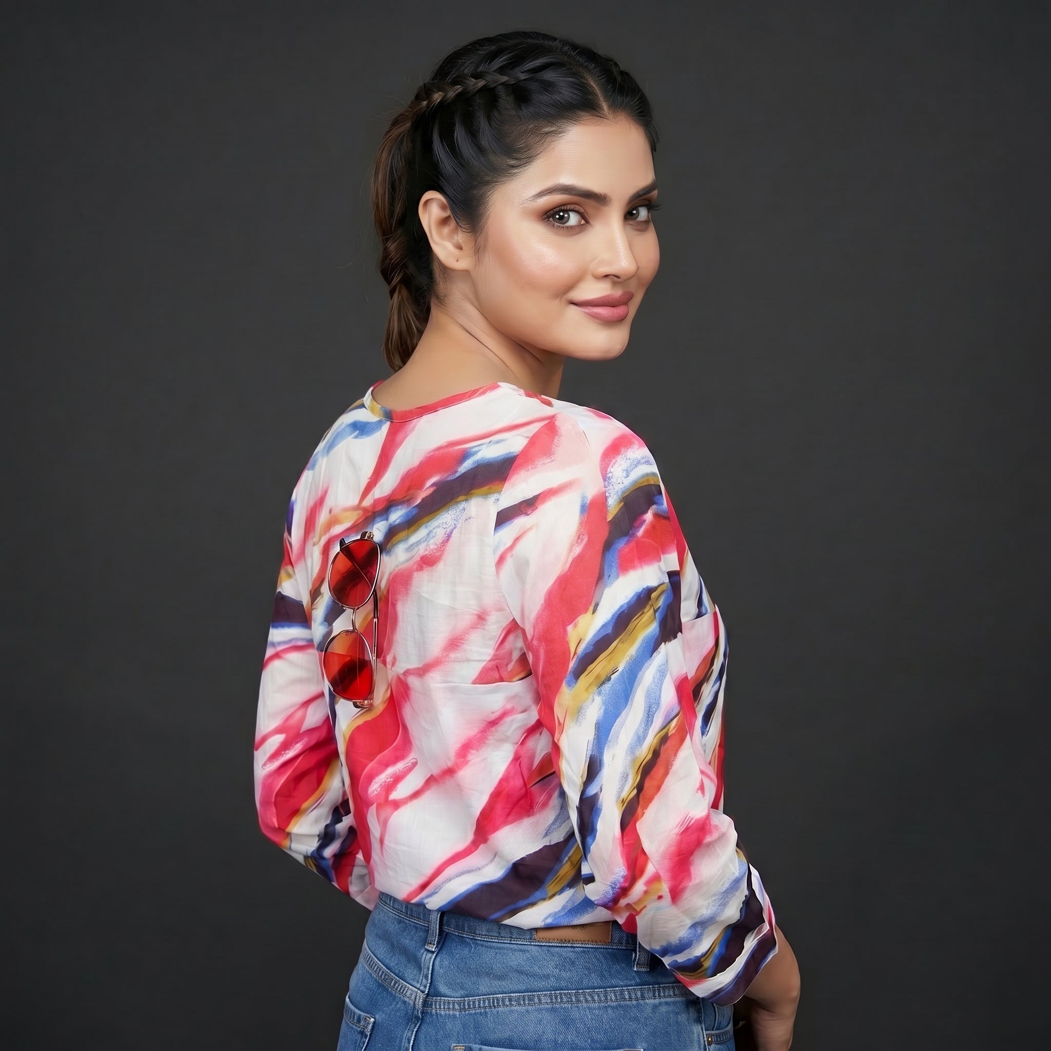 Mal Abstract Print Top