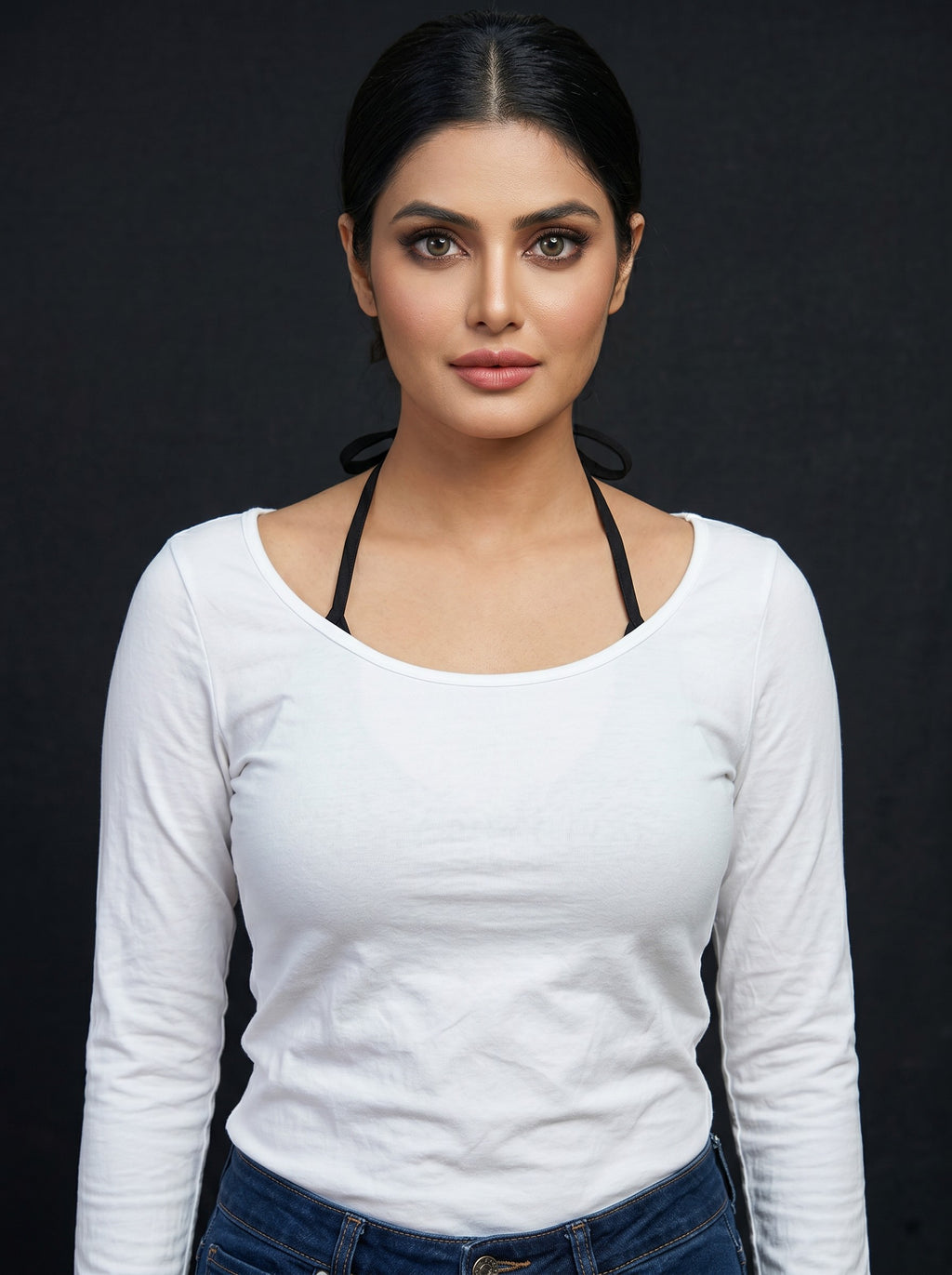 Scoop Neck Long Sleeve Fitted Top