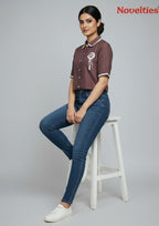 Lace-Trim Crop Shirt