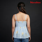 Sunflower Meadow Bow-Knot Peplum Top