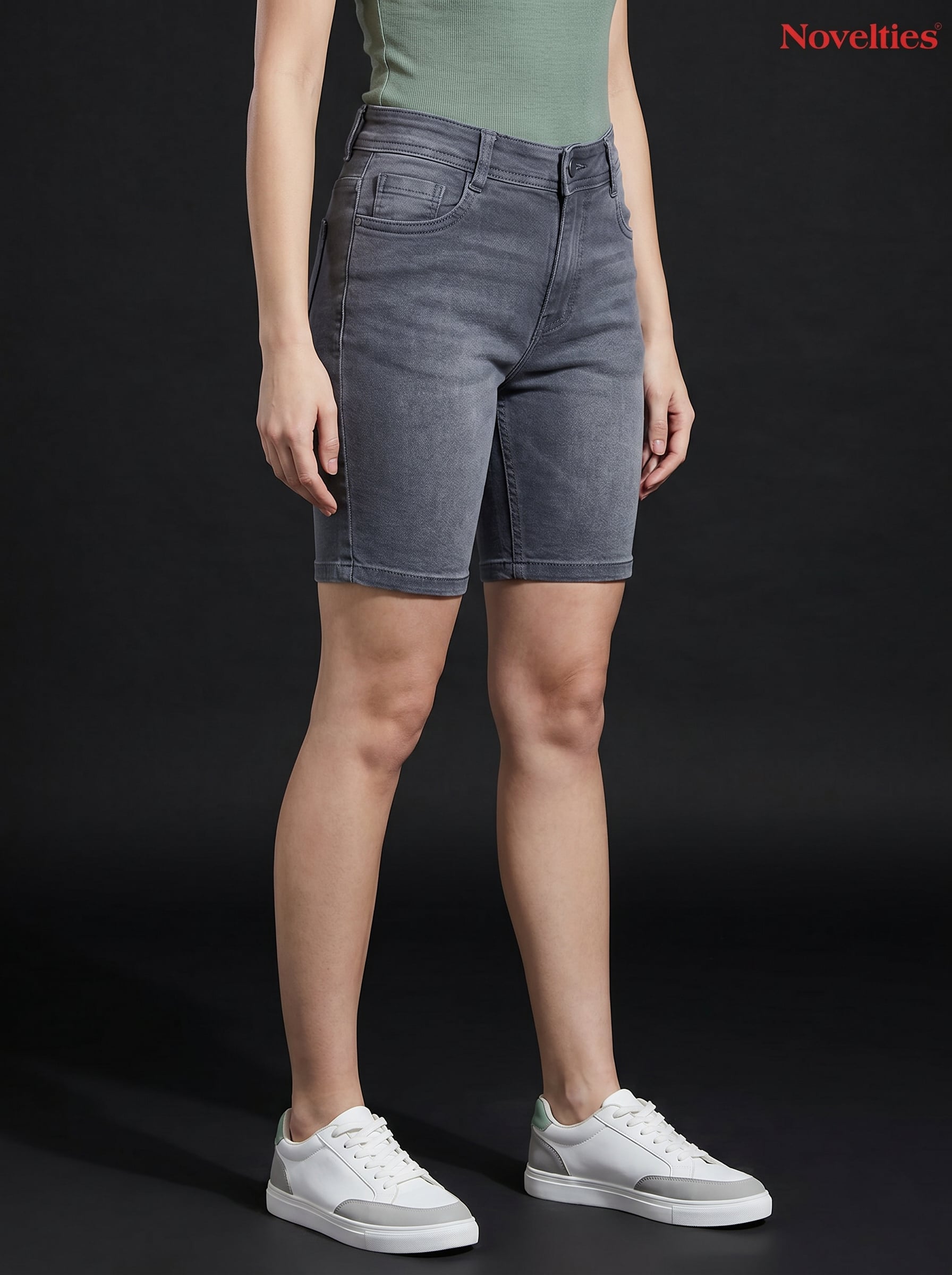 Washed Denim Bermuda Short*