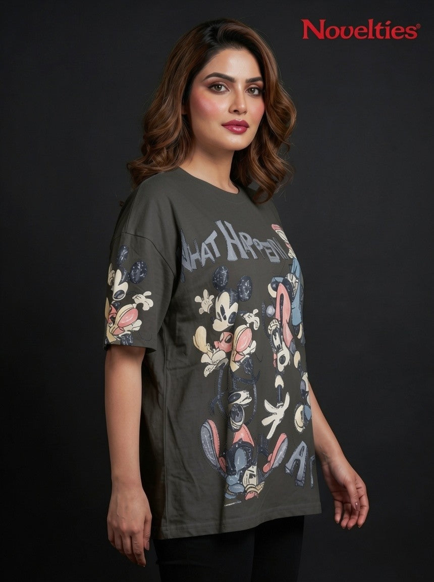 What Happens Disney All-Over Print Oversized T-Shirt