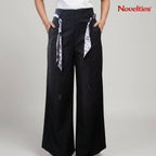Scarf-Tie Wide Leg Trousers
