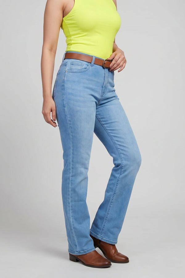 Chanel F Straight Fit Palazzo Jeans - Stone Blue
