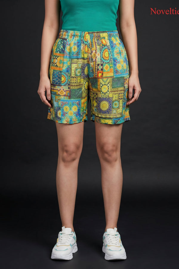 Multicolour Mosaic Print Shorts