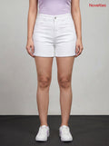 High-Rise Cuffed Denim Shorts
