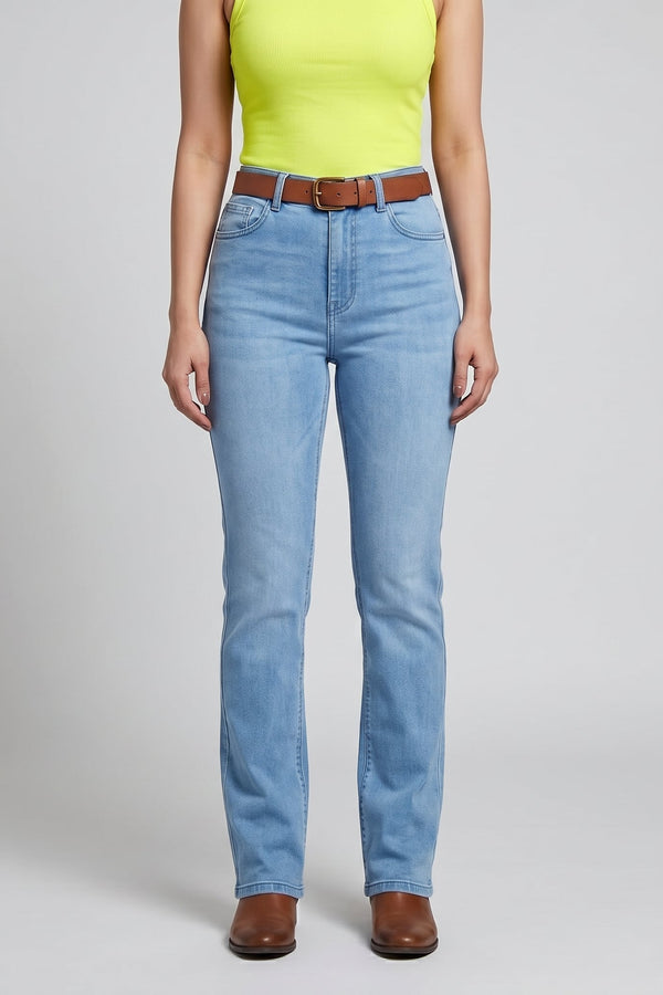 Chanel F Straight Fit Palazzo Jeans - Stone Blue