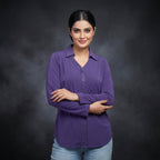 Amethyst Shimmer Collar Top