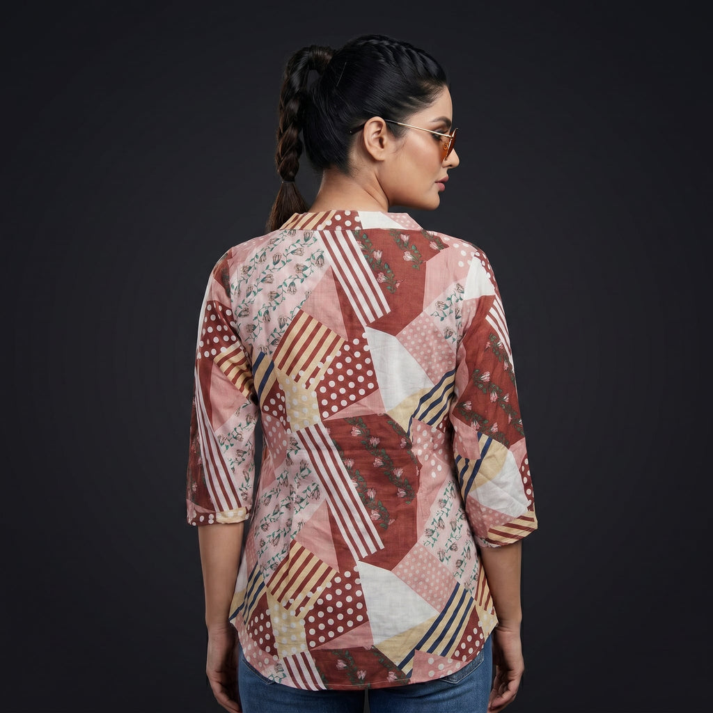 Patchwork Medley Printed Top