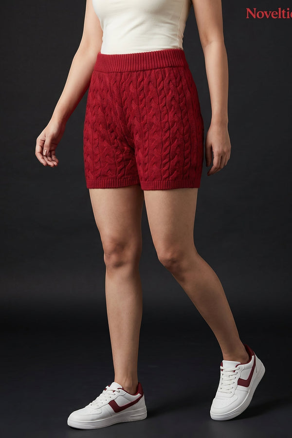 Novelties® Cable Knit Casual Shorts